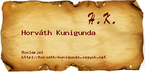 Horváth Kunigunda névjegykártya